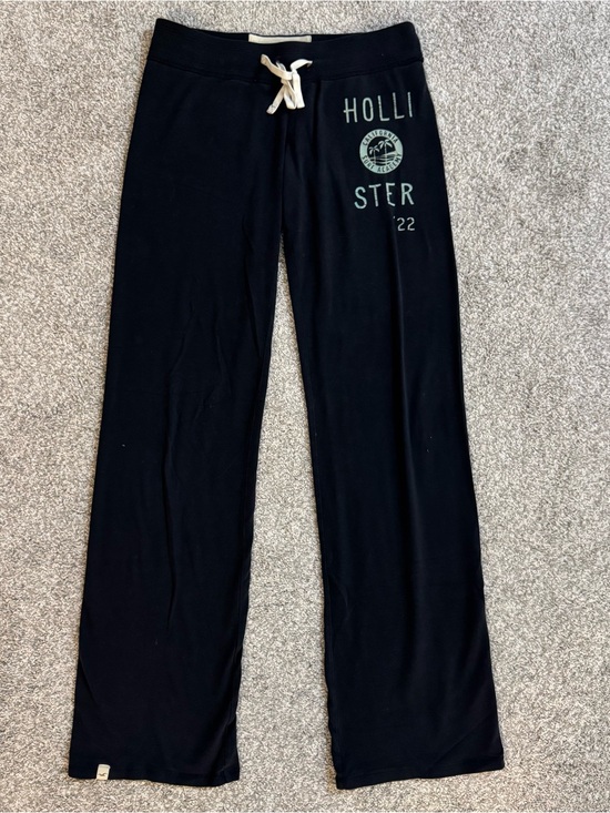 Hollister Pants - Hollister Navy Blue Women's Size XS Low Rise Flare Logo 28 x 31 Sweatpants